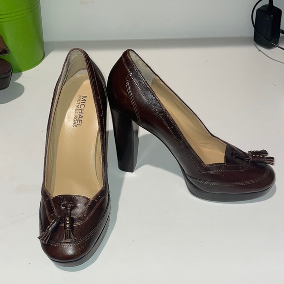 Michael Kors Dark Brown Tassel Heels - Picture 1 of 5